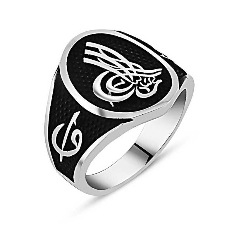 Men's Ottoman Tughra Design Silver Ring