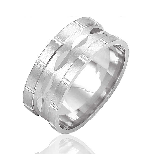 Unisex Classic Silver Wedding Ring