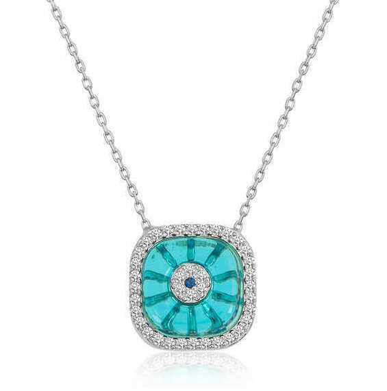 Women's Gemmed Silver Necklace