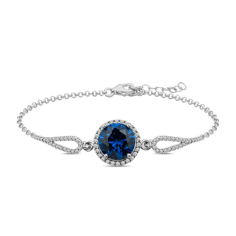 Women's Sapphire Gemstone Silver Bracelet
