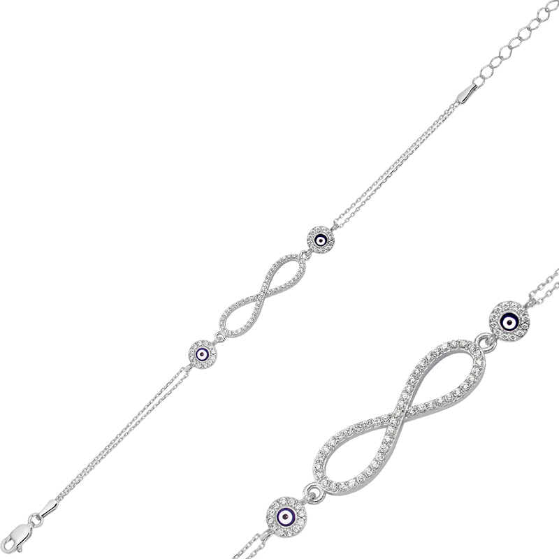 Women's Infinity Figure Silver Bracelet