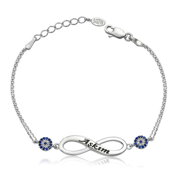 Women's Infinity Figure Silver Bracelet