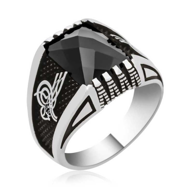 Men's Tughra Design Silver Ring