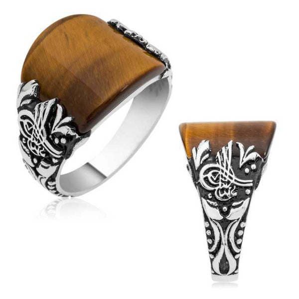 Men's Tughra Design Silver Ring