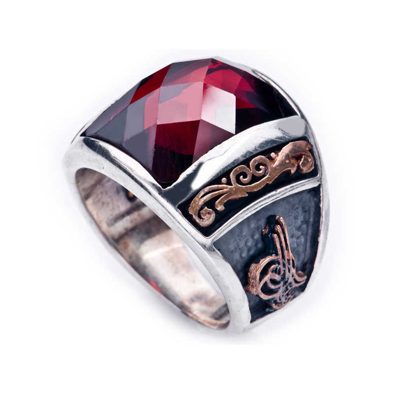 Men's Tughra Design Silver Ring