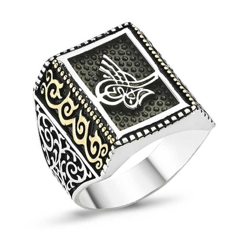 Men's Tughra Design Silver Ring