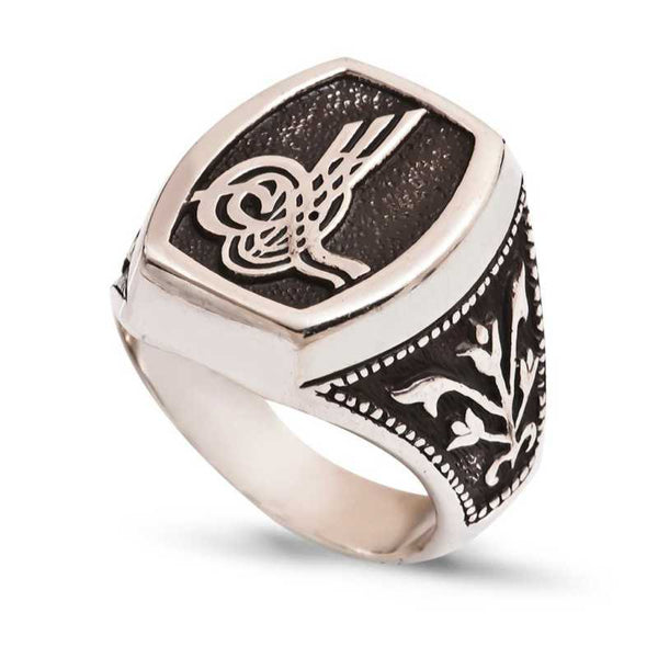 Men's Tughra Design Silver Ring