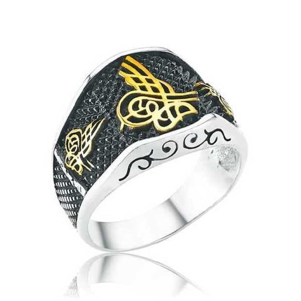 Men's Tughra Design Silver Ring