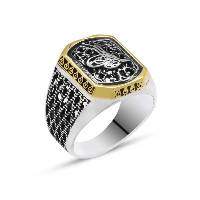 Men's Tughra Design Silver Ring