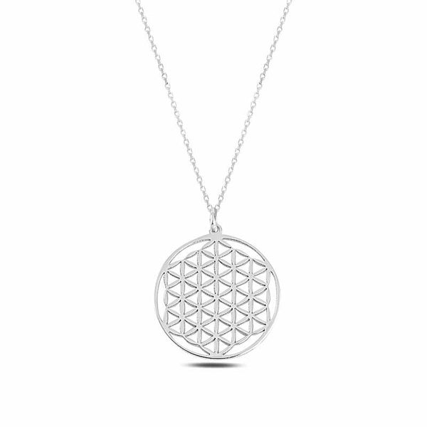 Women's Flower Of Life Pendant Silver Necklace