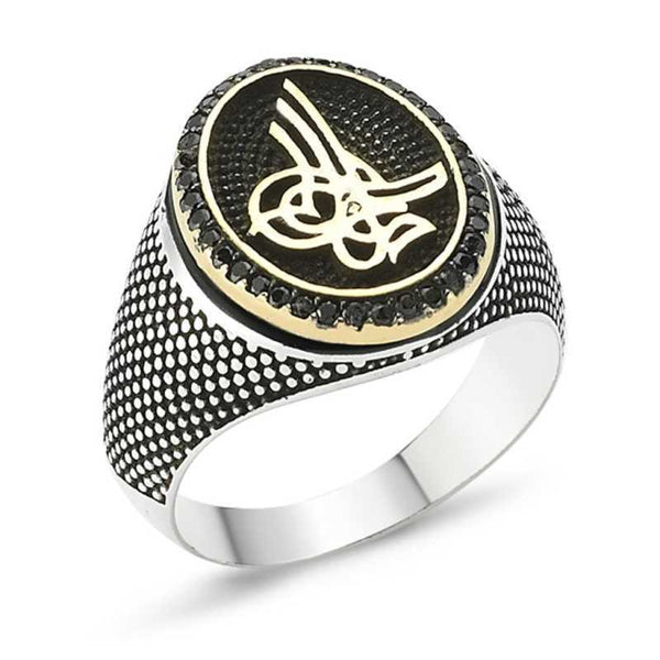 Men's Tughra Design Silver Ring