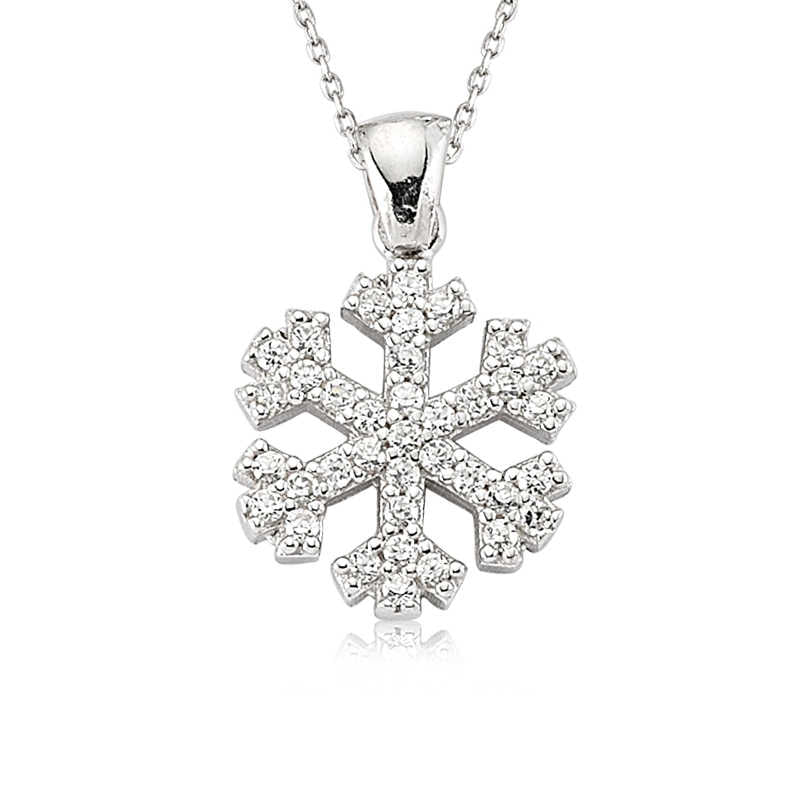 Women's Snowflake Pendant Silver Necklace