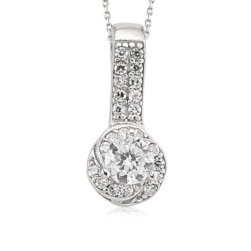 Women's Gemmed Silver Necklace