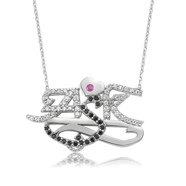 Women's Gemmed Silver Necklace