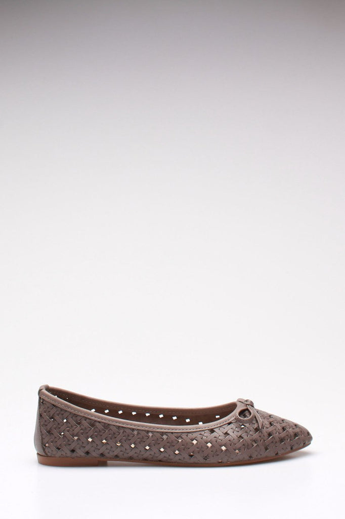 Women's Studded Grey Flat Shoes