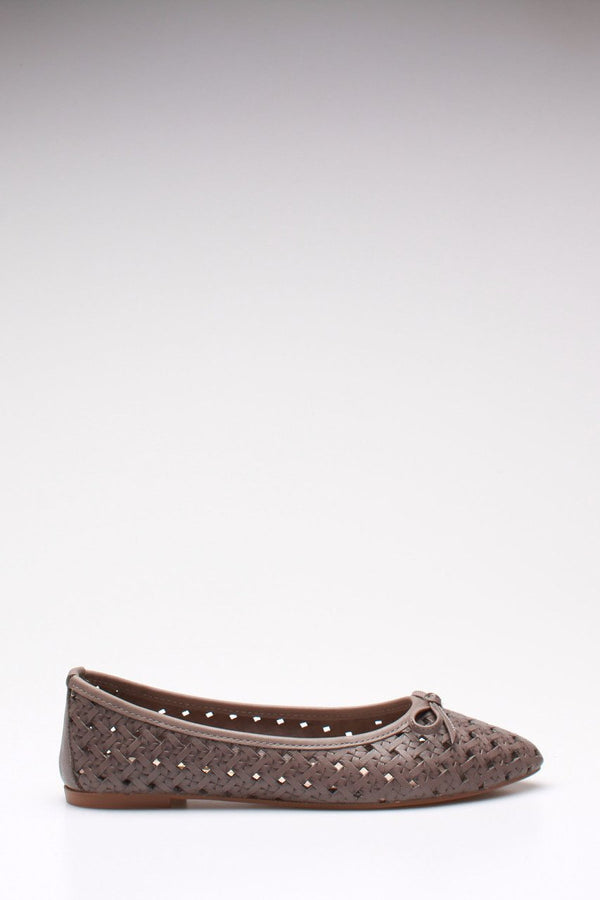 Women's Studded Grey Flat Shoes