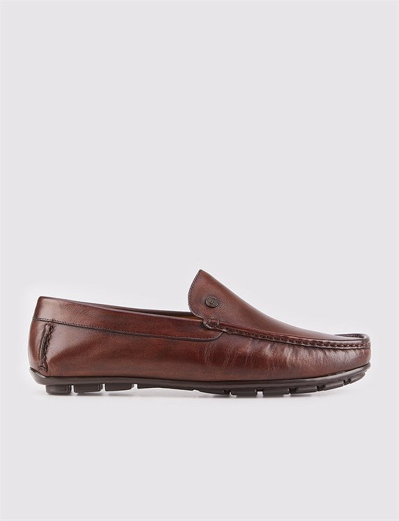 Men's Brown Leather Loafer Shoes