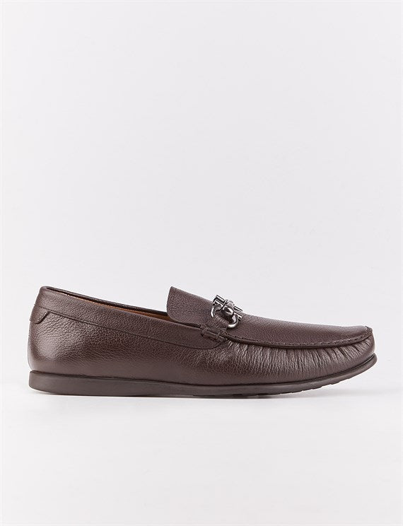 Men's Brown Leather Loafer Shoes