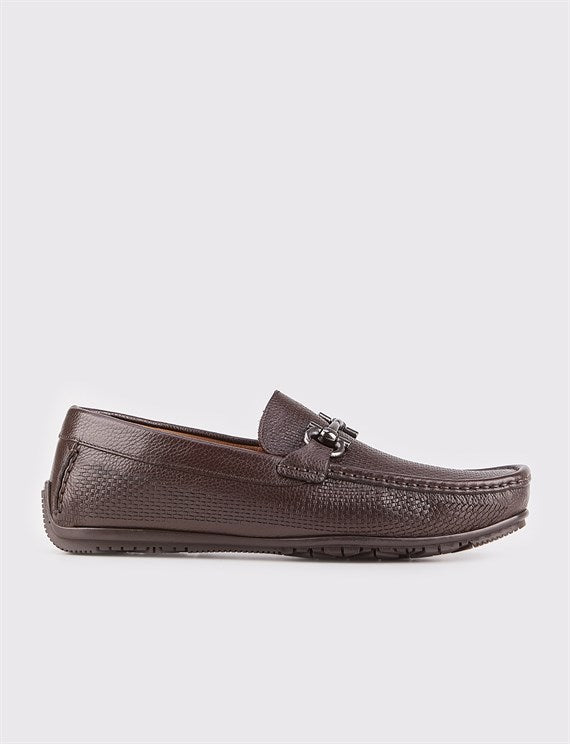 Men's Brown Leather Loafer Shoes