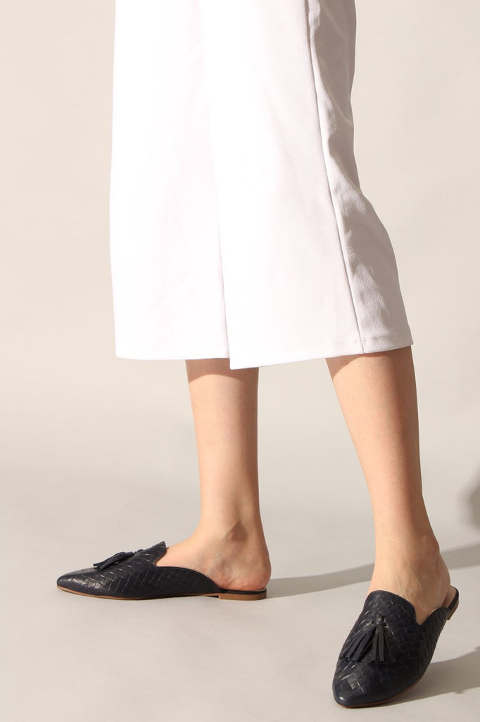 Women's Printed Navy Blue Flat Shoes