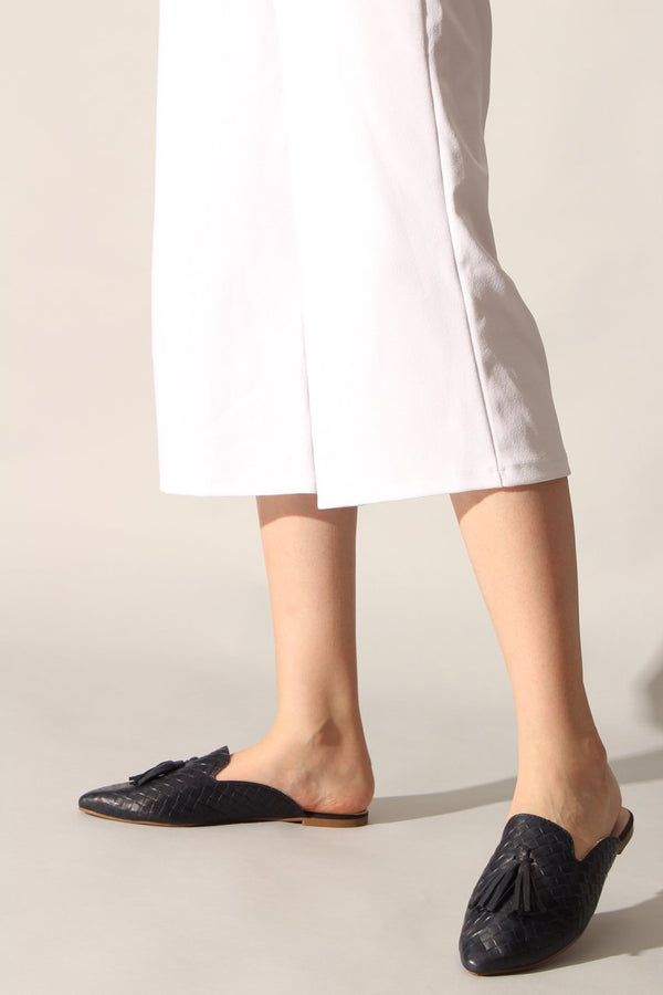 Women's Printed Navy Blue Flat Shoes
