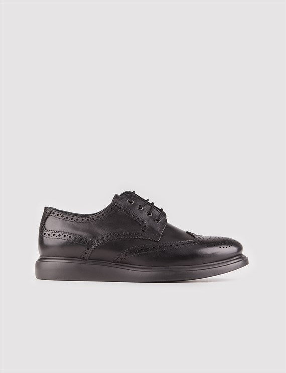 Men's Black Leather Casual Shoes