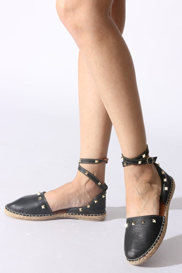 Women's Ankle Strap Black Sandals