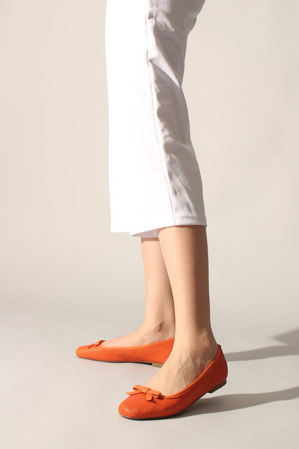 Women's Orange Flat Shoes