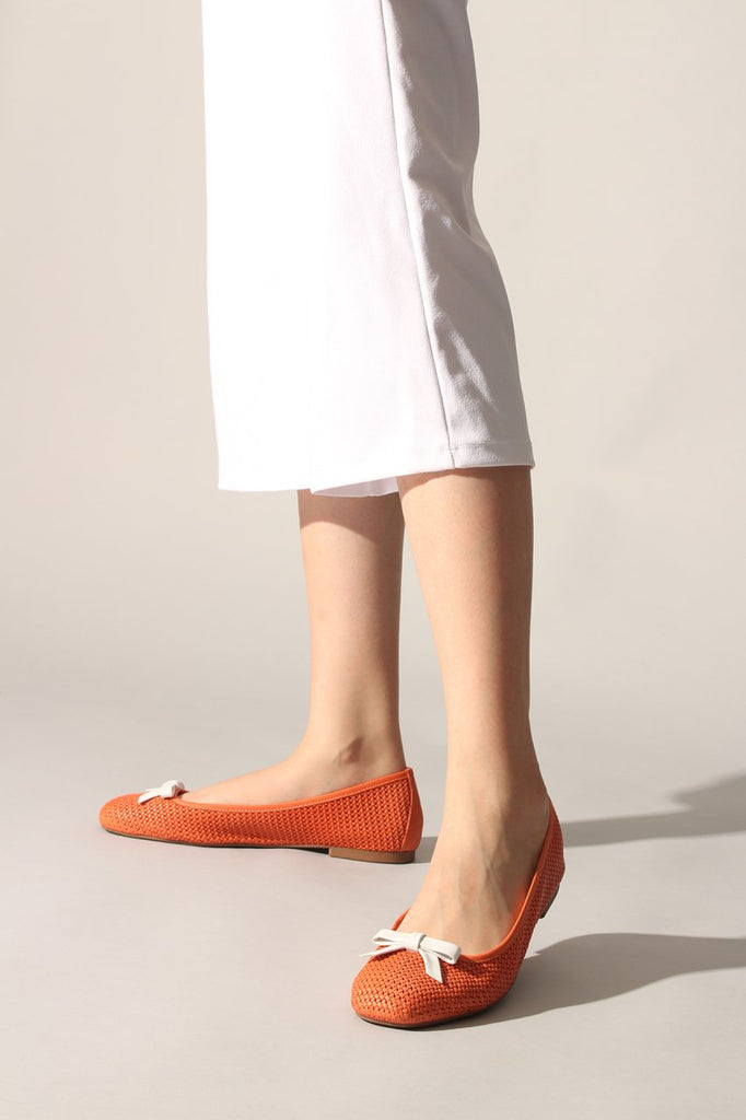 Women's Orange Casual Flat Shoes