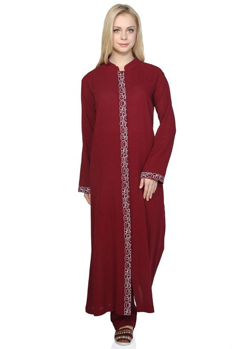 Women's Claret Red Full Coat