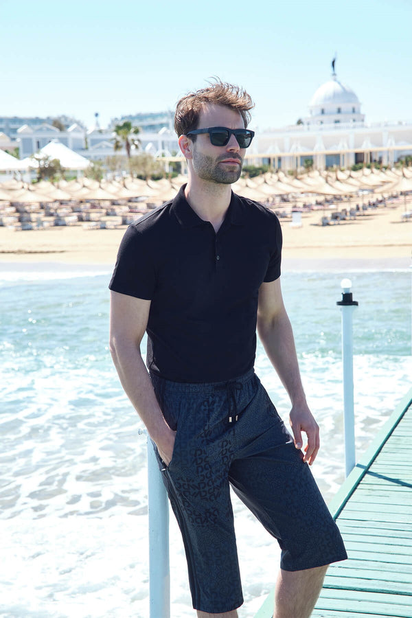 Men's Black Capri Shorts