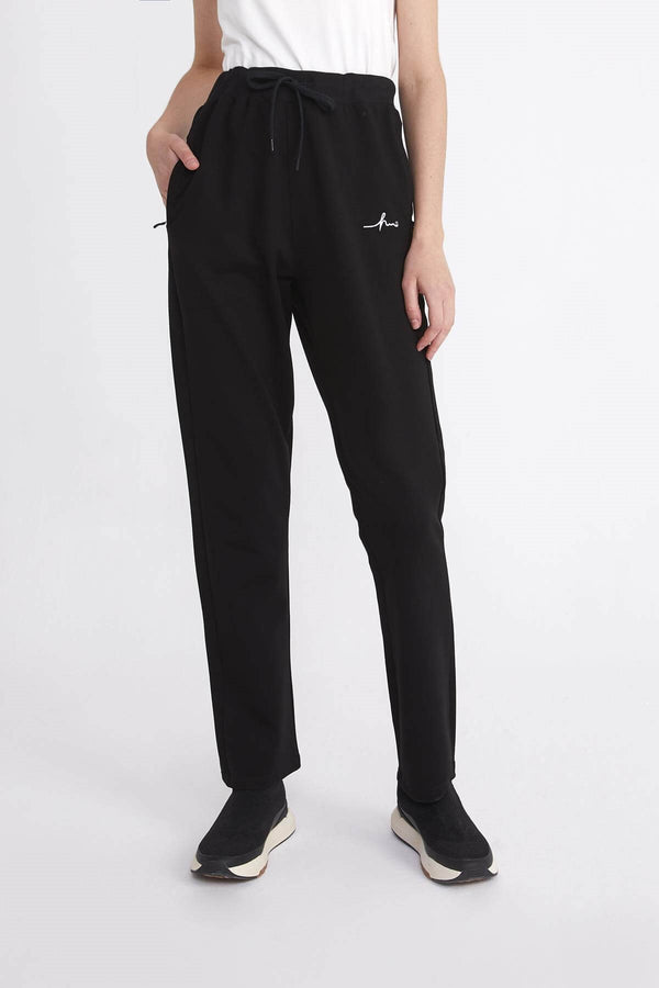 Women's Basic Black Straight Leg Pants