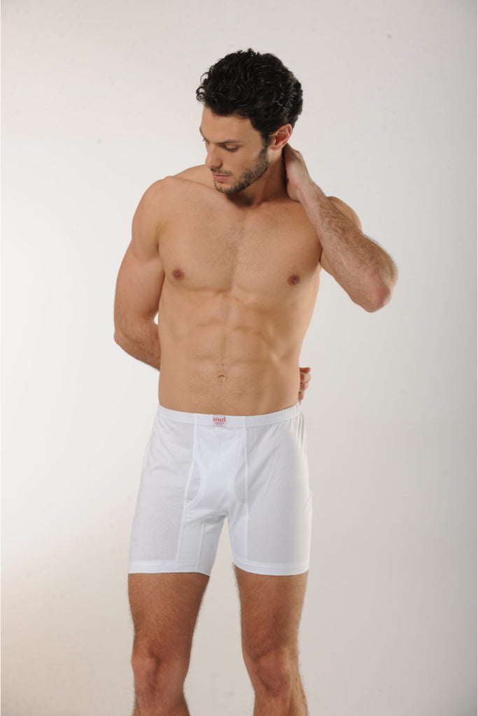 Men's White Cotton Boxer