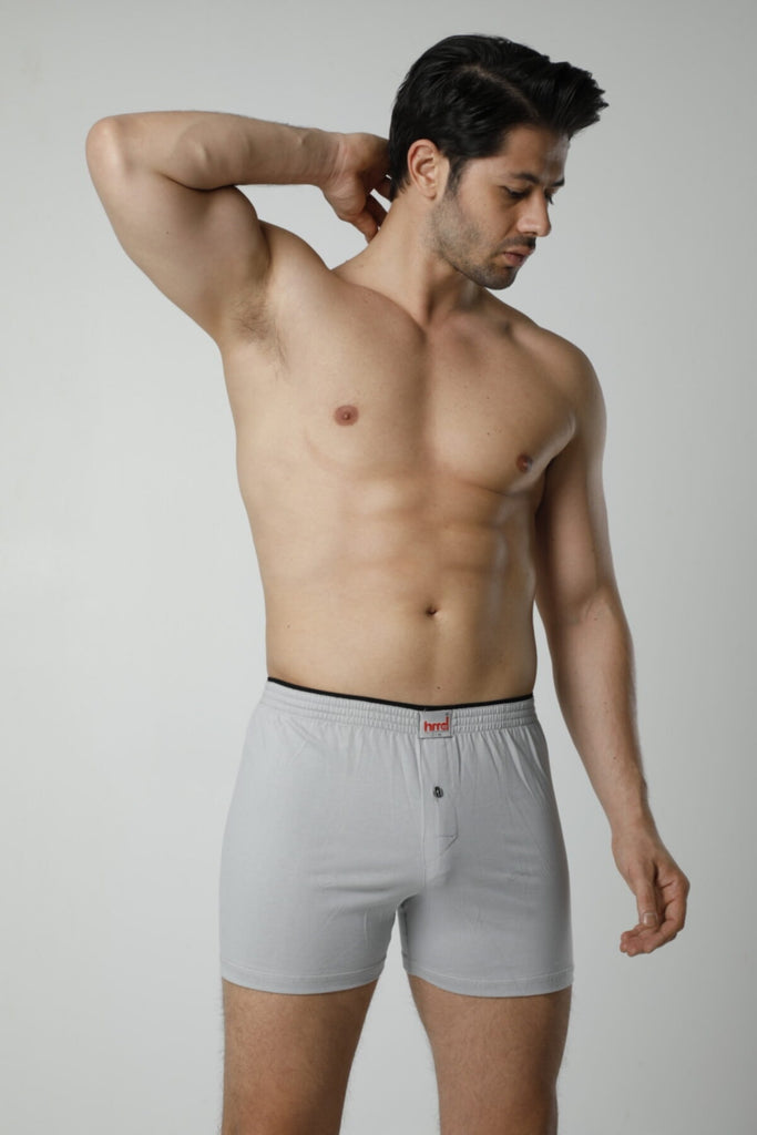 Men's Grey Lycra Cotton Boxer - 3 Pieces