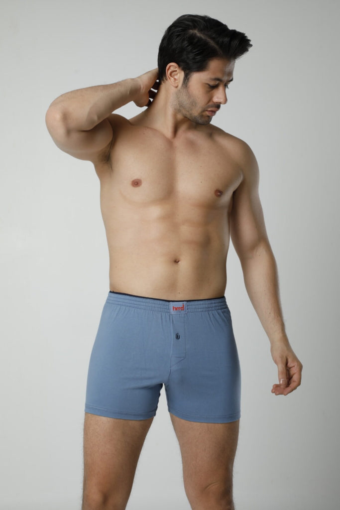 Men's Blue Lycra Boxer - 6 Pieces