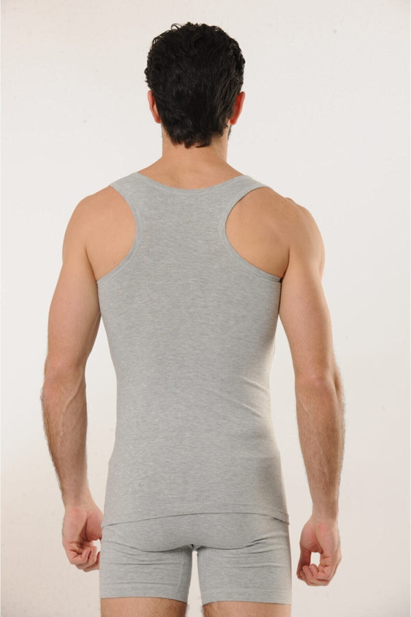 Men's Grey Lycra Sleeveless Undershirt - 3 Pieces