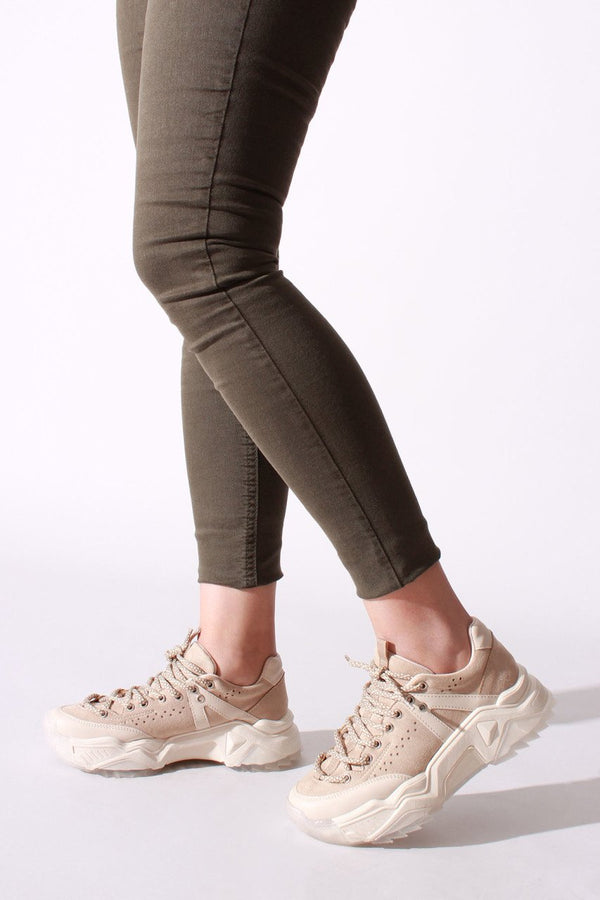 Women's Beige Sport Shoes
