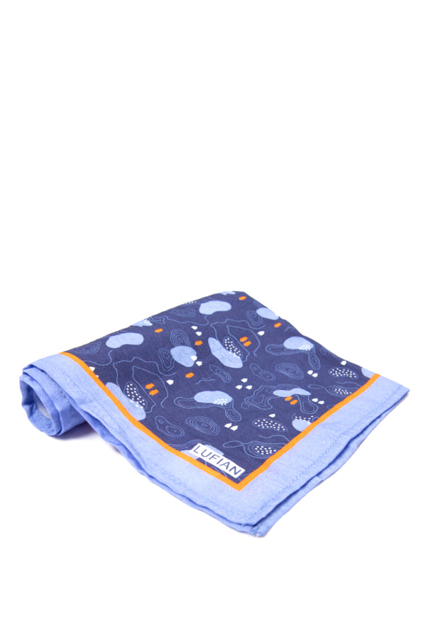Men's Patterned Navy Blue Kerchief