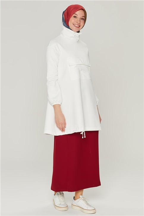 Women's Claret Red Long Skirt