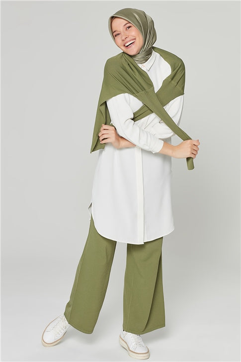 Women's Khaki Wide Leg Pants