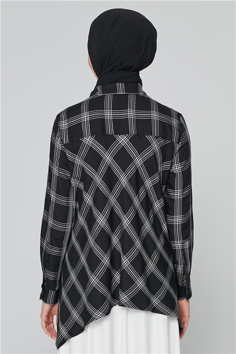 Women's Plaid Black Shirt