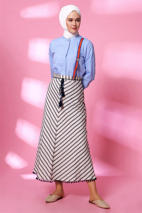 Women's Striped Long Skirt
