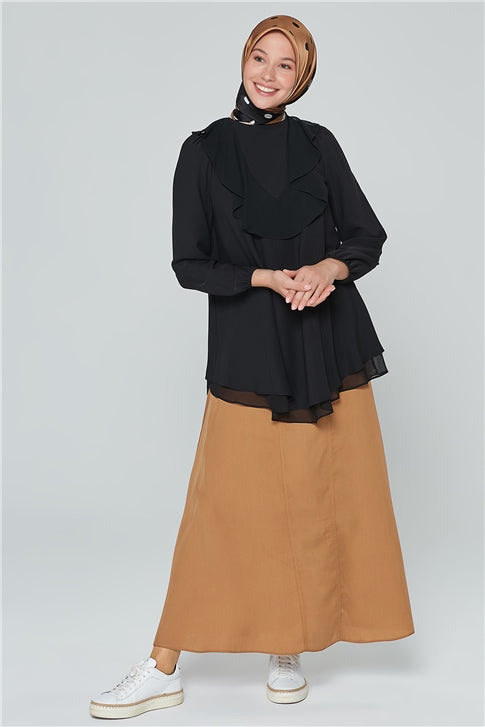 Women's Sand Beige Long Skirt