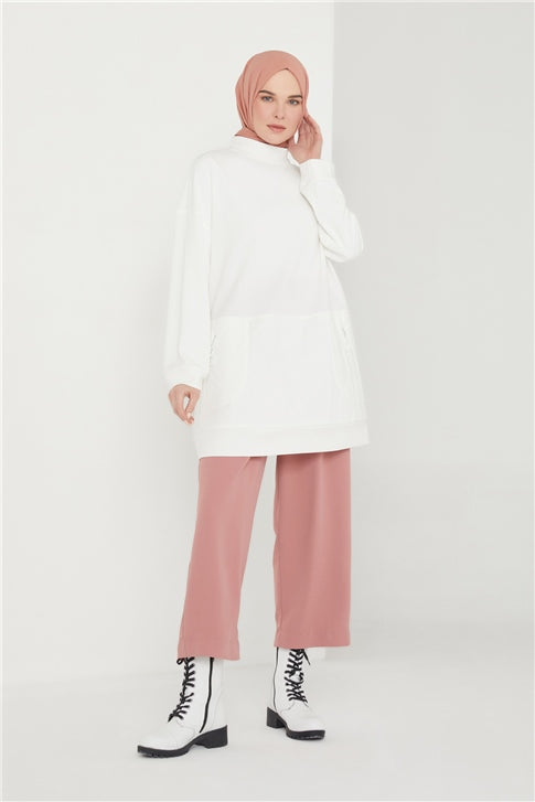 Women's Button Ankle Dusty Rose Pants