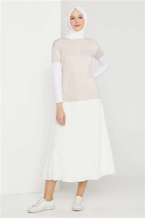 Women's Short Sleeves Ecru Blouse
