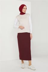 Women's Sleeveless Beige Blouse