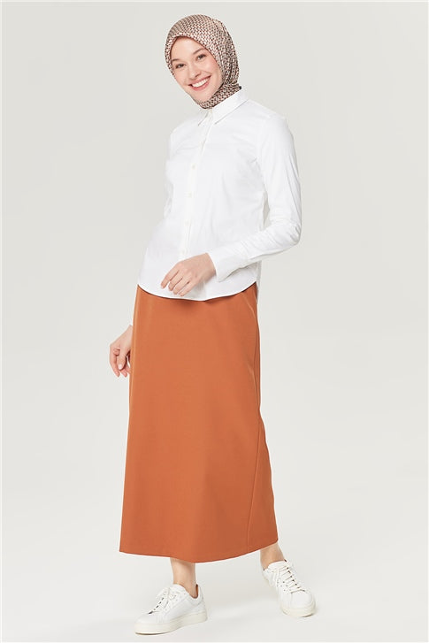 Women's Brown Long Pencil Skirt