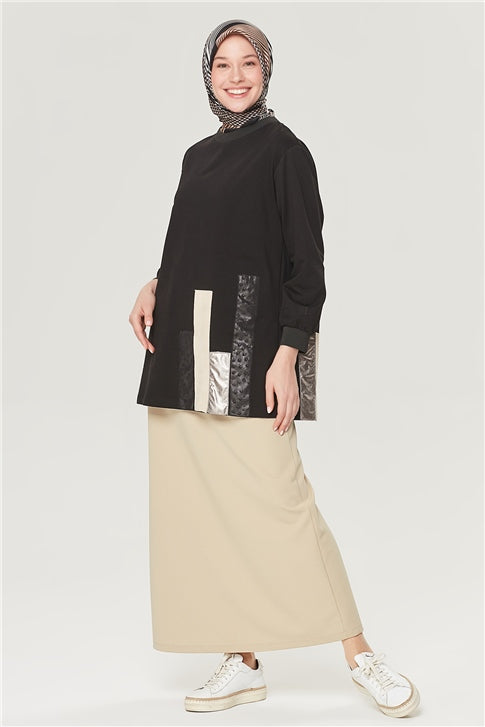 Women's Beige Long Skirt