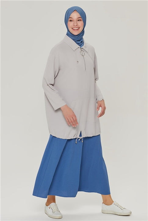 Women's Plain Indigo Long Skirt