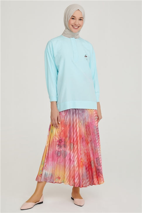 Women's Patterned Multi-color Long Skirt